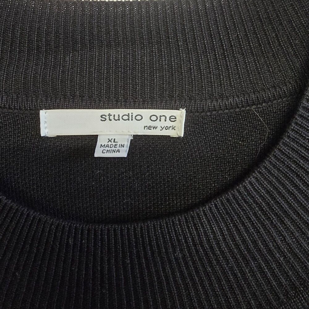 Studio 1 Women's Knit Sweater Dress Size XL Black NWT (A45) - Picture 4 of 8